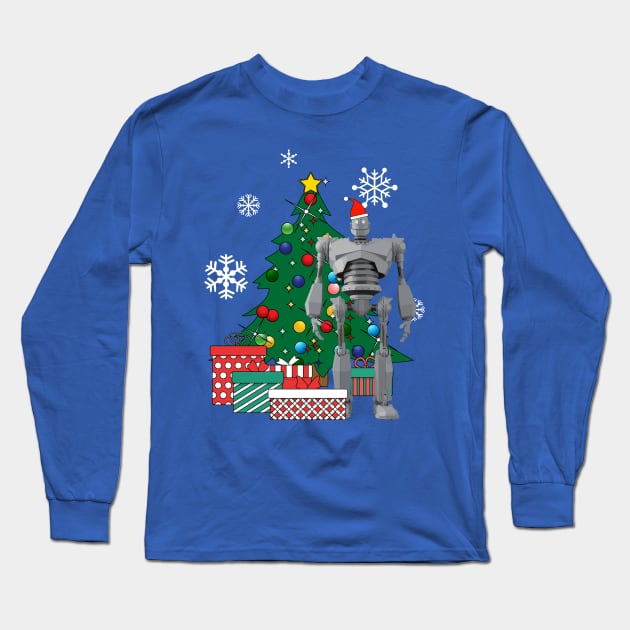 Iron Giant Around The Christmas Tree Long Sleeve T-Shirt by Nova5